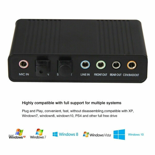 For PCAudio Output Adapter Sound Card 6 Channel 5.1 SPDIF USB Optical 1