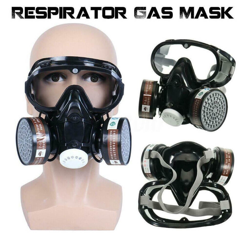 Gas Face Mask Respirator Chemical Safety Dustproof Filter Eye Goggle 7632472464313