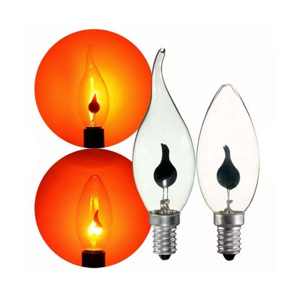 (E14-Flame) E14/E27 Warm Light Flicker Fire Flame Bulb Candle Lamp Chandelier Party Decor