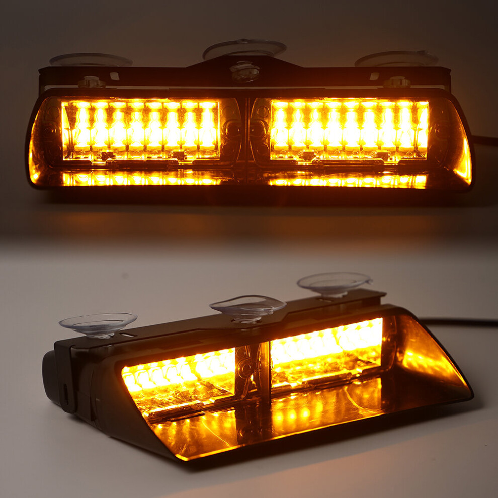 ( ) 16 Led Windshield Strobe Warning Adjustable Amber/Light 647297373464