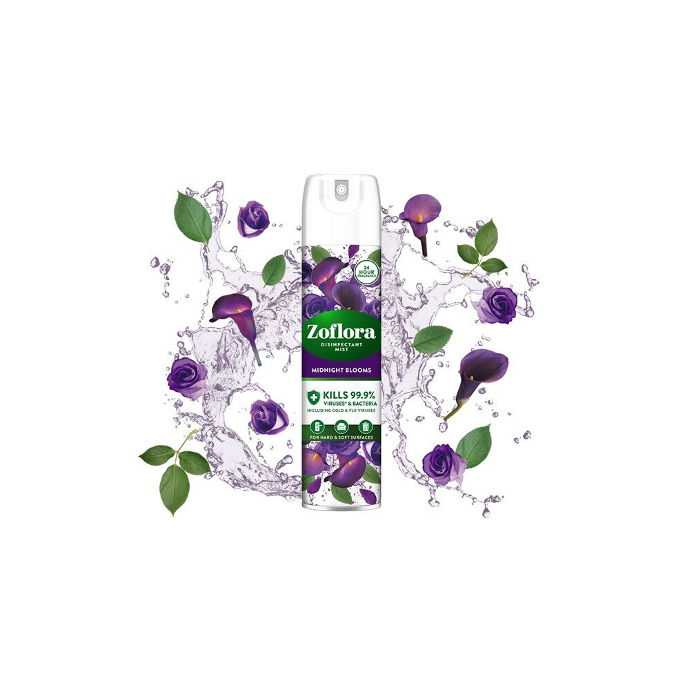 Zoflora Midnight Blooms 300ml Air Freshener Disinfectant Aerosol