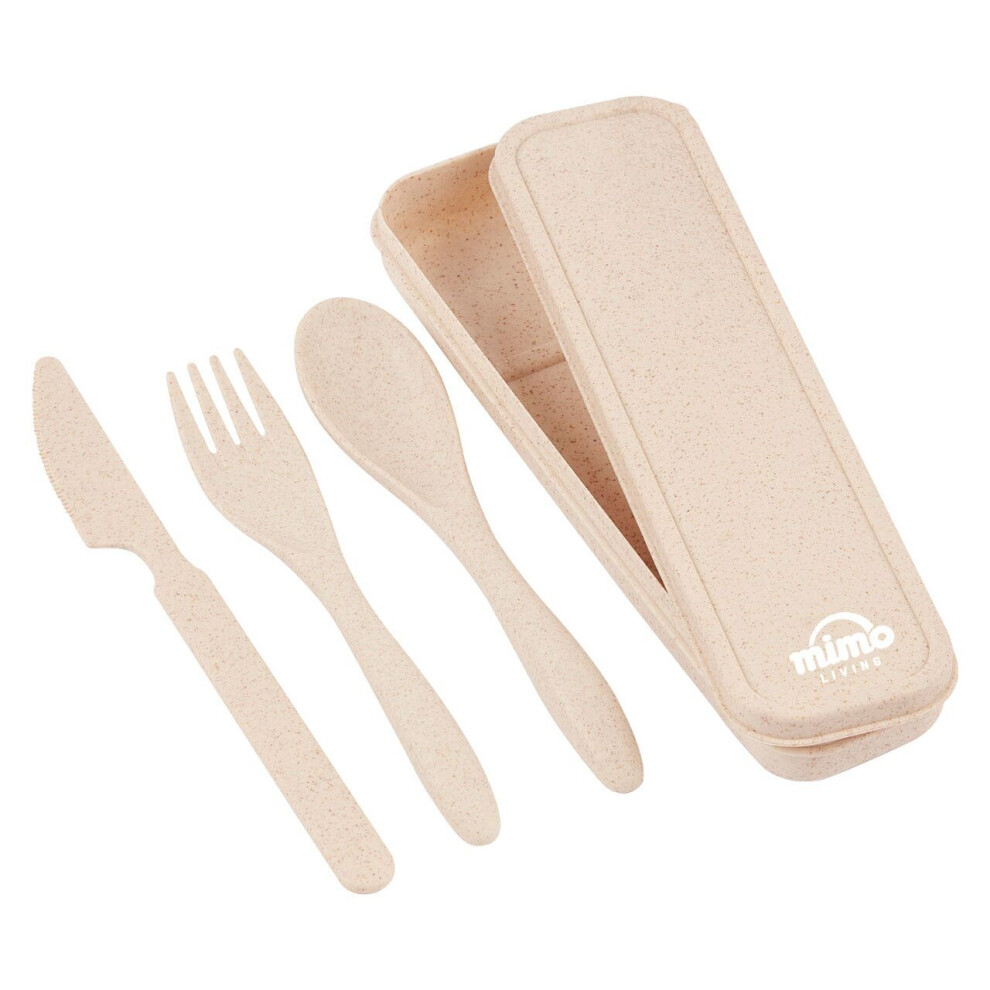 3 Pc Wheat Straw Cutlery Set, Spoon and Fork Set, Natural Serving Fork and Spoon, Unique Cutlery Set