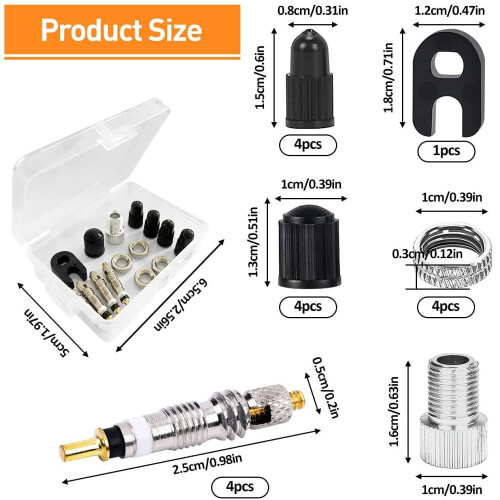 15pcs Presta Valve Core Replacement Set for Bike Bicycle 1
