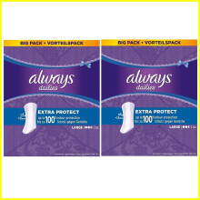 Always Dailies Panty Liners with Extra Protection - Large Pads - 2 x 52 Pads