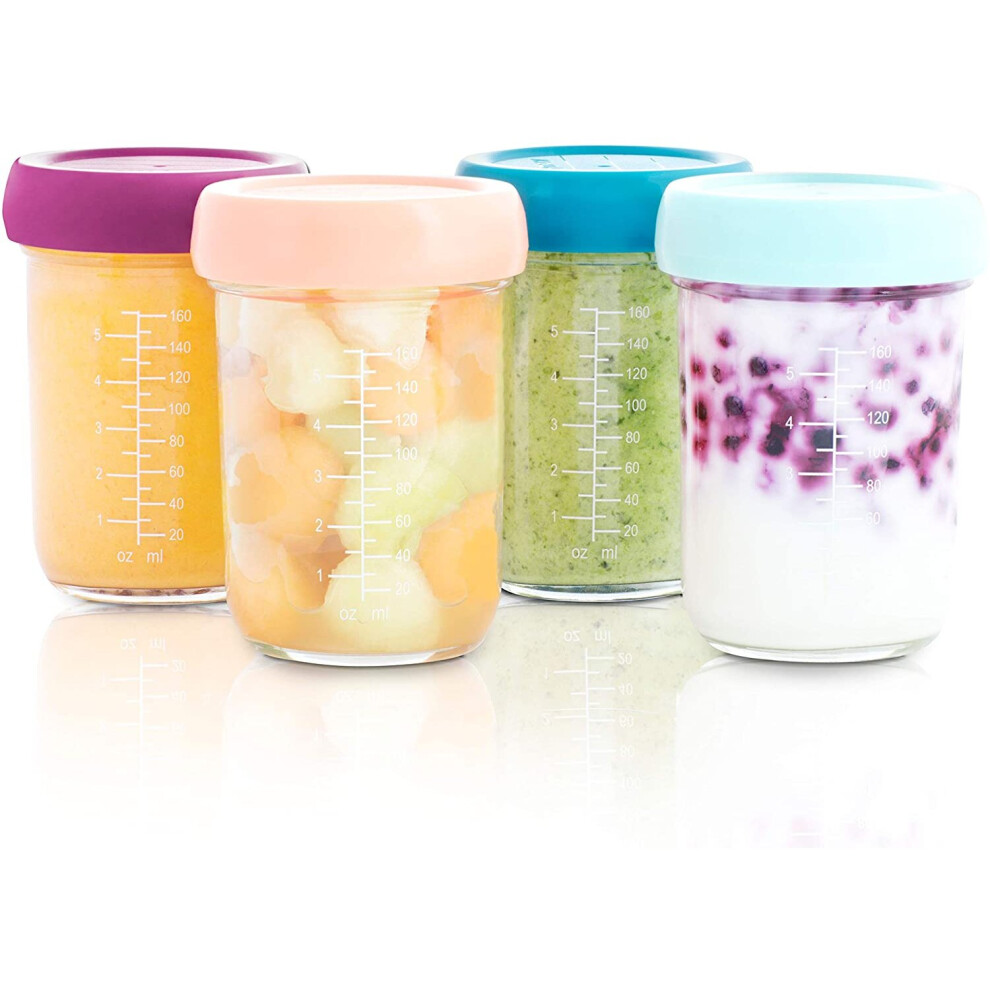 Babymoov Glass Babybols, Set of 4 Baby Food Storage Containers