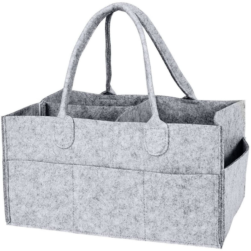 Foldable Baby Diaper Caddy Organiser, Portable Nursery Storage Basket Bin With Changeable Compartments( Grey) Light/Grey Yicoo