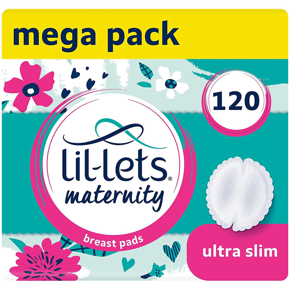 Lil-lets Maternity Breast Pads | 120 x Breast Pads | Ultra Slim & Absorbent, Super Soft & Secure Nursing Pads | 4 Packs of 30 Pads