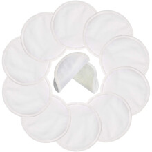 Pinowu Reusable Organic Bamboo Cotton Nursing Breast Pads (10pcs) - Washable Breastfeeding Pads Highly Absorbent & Hypoallergenic with Laundry Bag (