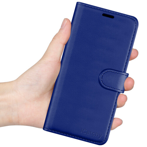 (Blue) iCatchy for Honor 50 Leather Wallet Case 1