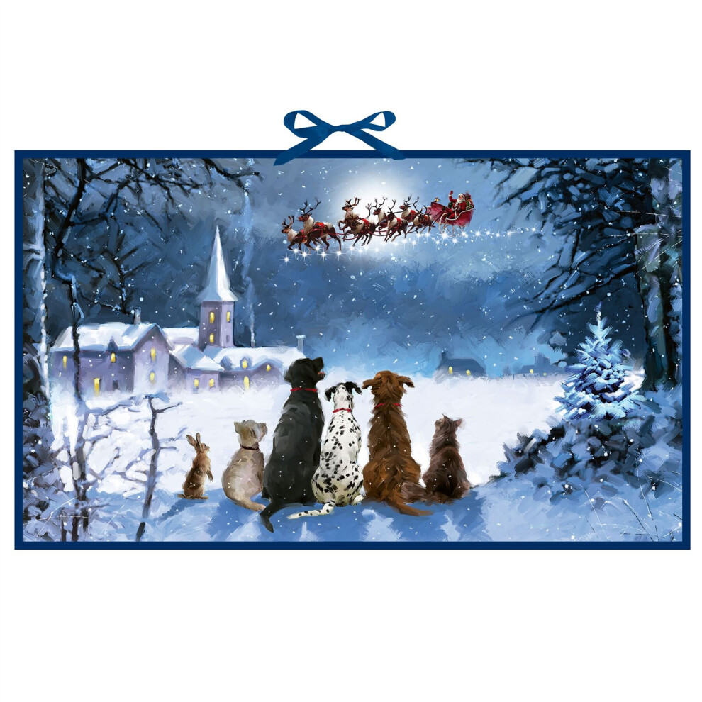 Carousel Deluxe Traditional Christmas Advent Calendar | Santa And Animals Advent Calendar | Father Christmas Picture Advent Calendar