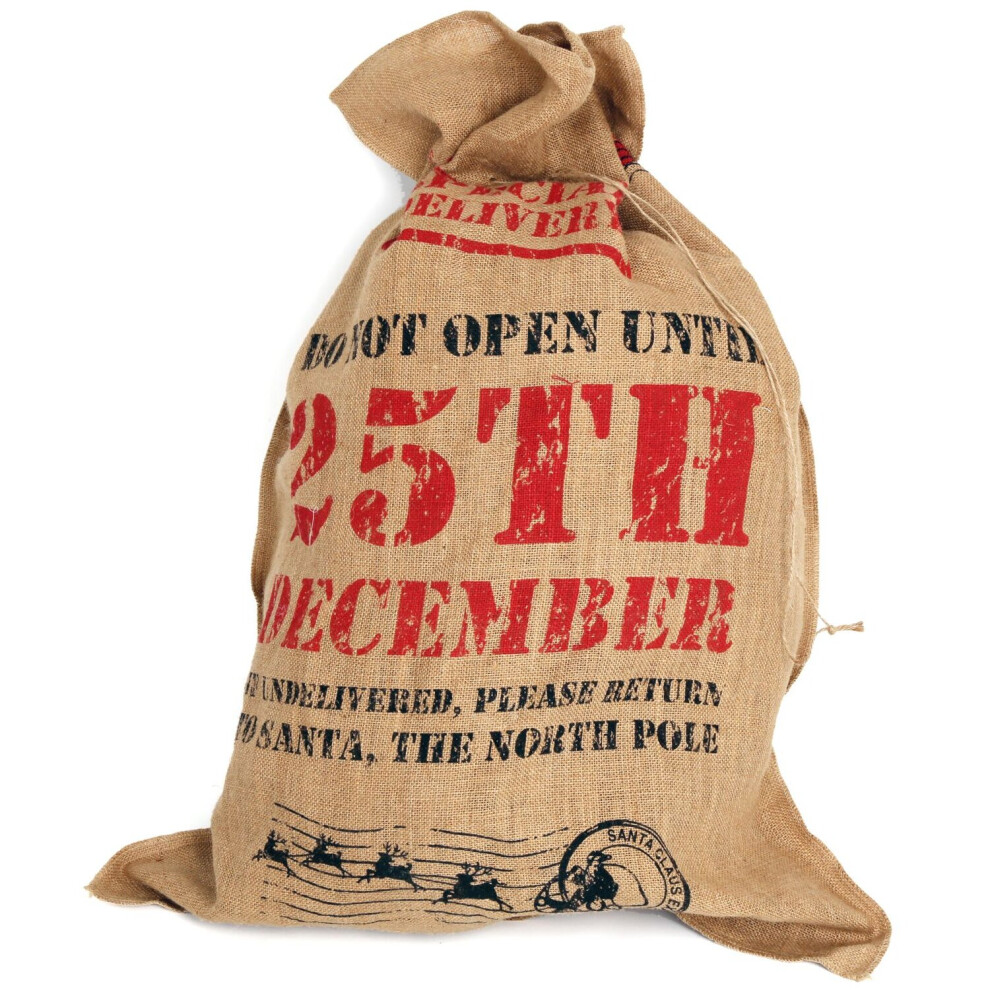 Carousel Handcrafted Hessian Christmas Present Gift Bag Santa Toy Sack