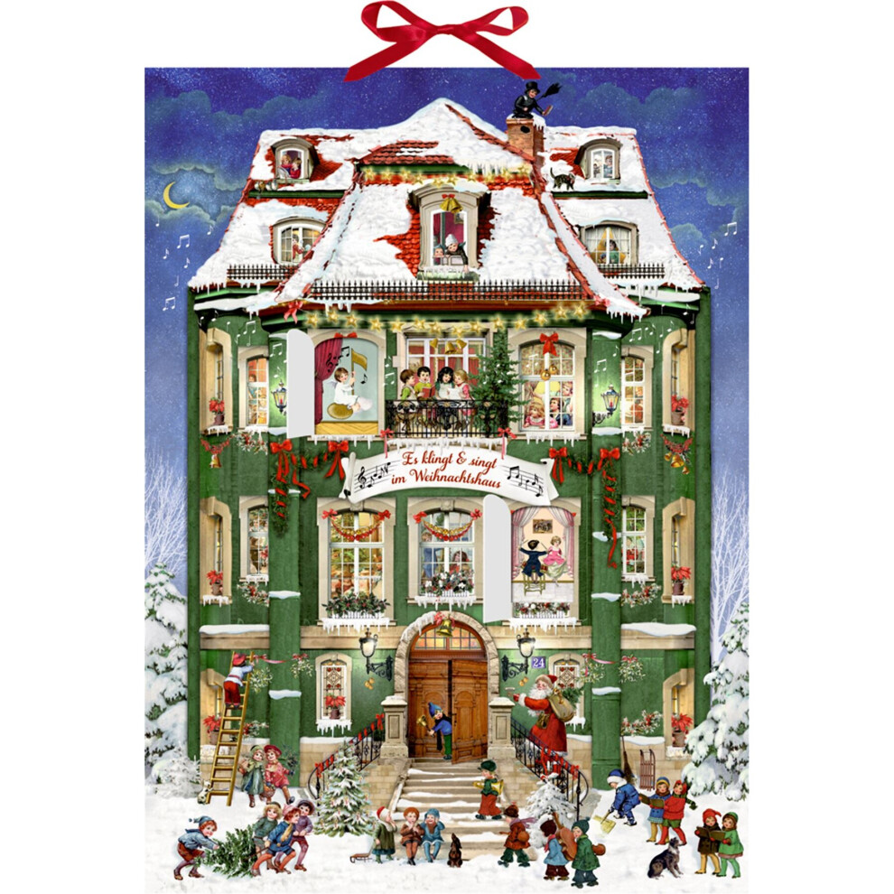 Carousel Deluxe Traditional Card Advent Calendar Large ~ Musical Christmas Carol Advent Calendar