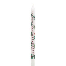 CA3 Traditional Countdown to Christmas Advent Dinner Candle - Holly And The Ivy Design, 28cm, Regular Size