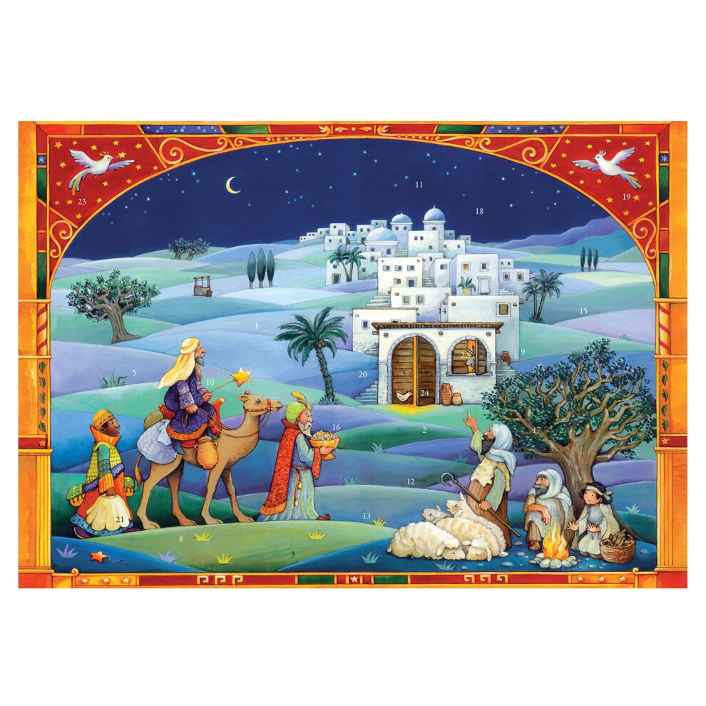 Carousel Traditional Christmas Advent Calendar | Wise Men Nativity Advent Calendar | Bethlehem Picture Advent Calendar
