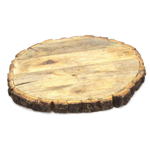 25cm Wooden Tree Trunk Cake Stand | Wedding Birthday Cake Round Display