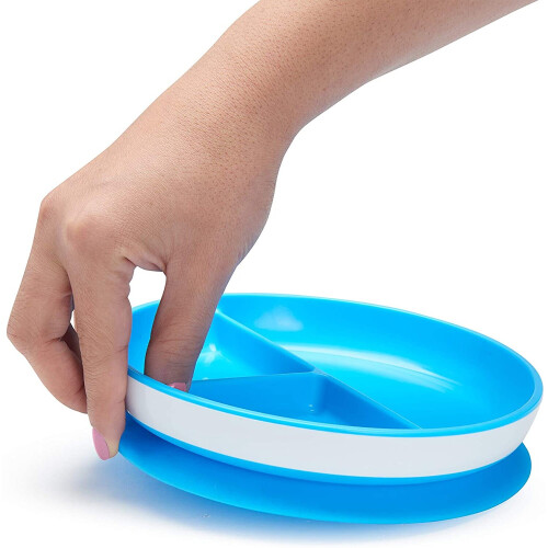 Munchkin Munchkin Stay Put Divided Plates, Blue/Green 1