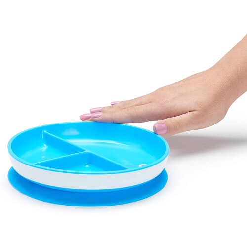 Munchkin Munchkin Stay Put Divided Plates, Blue/Green 2