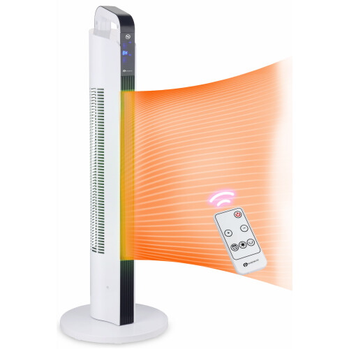 PUREMATE 2000W Oscillating Ceramic Tower Fan Heater with Adjustable Thermostat