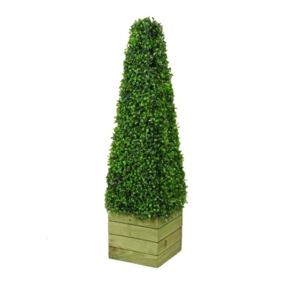 (Single ) 3ft Artificial Topiary Pyramid Cones Tree Natural