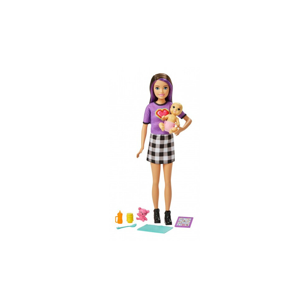 Barbie Teenager Doll Skipper Girls 27 Cm 8-Piece Purple/Black
