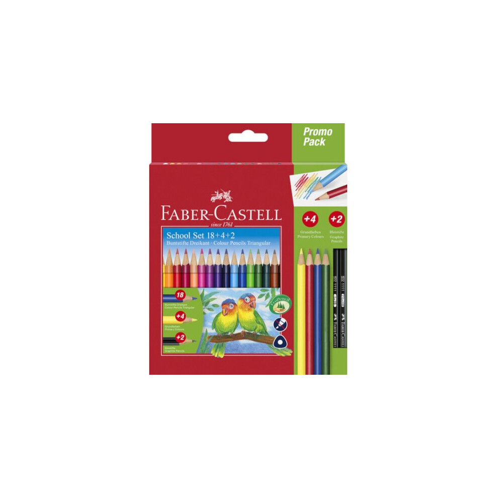 Coloured Pencils Trianular Junior 18 Cm Wood 24 Pcs