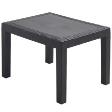 Plastic Rattan Garden Coffee Table Grey Polyrattan Outdoor Patio Furniture