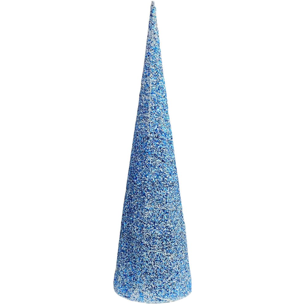 LED Glitter Cone Decoration Festive Light Up Christmas Fantasy Cone Ornament