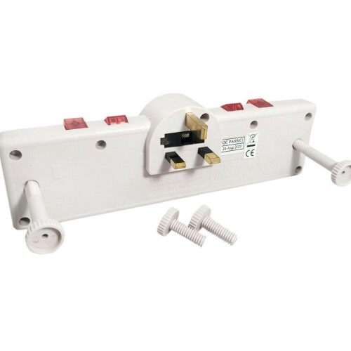 Omega 21127 4 Way Gang Adaptor Surge Protected Wall Switch Socket, 13A 1