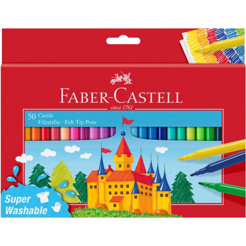 Faber-Castell Felt Tip Pens Super Washable Junior 50 Pcs