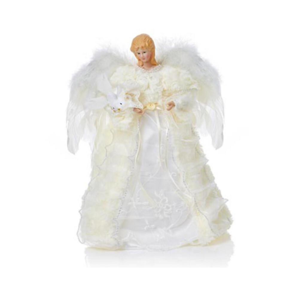 (30cm White Angel with Feather AC165083) Angel Christmas Tree Topper ngel Figurines Treetop