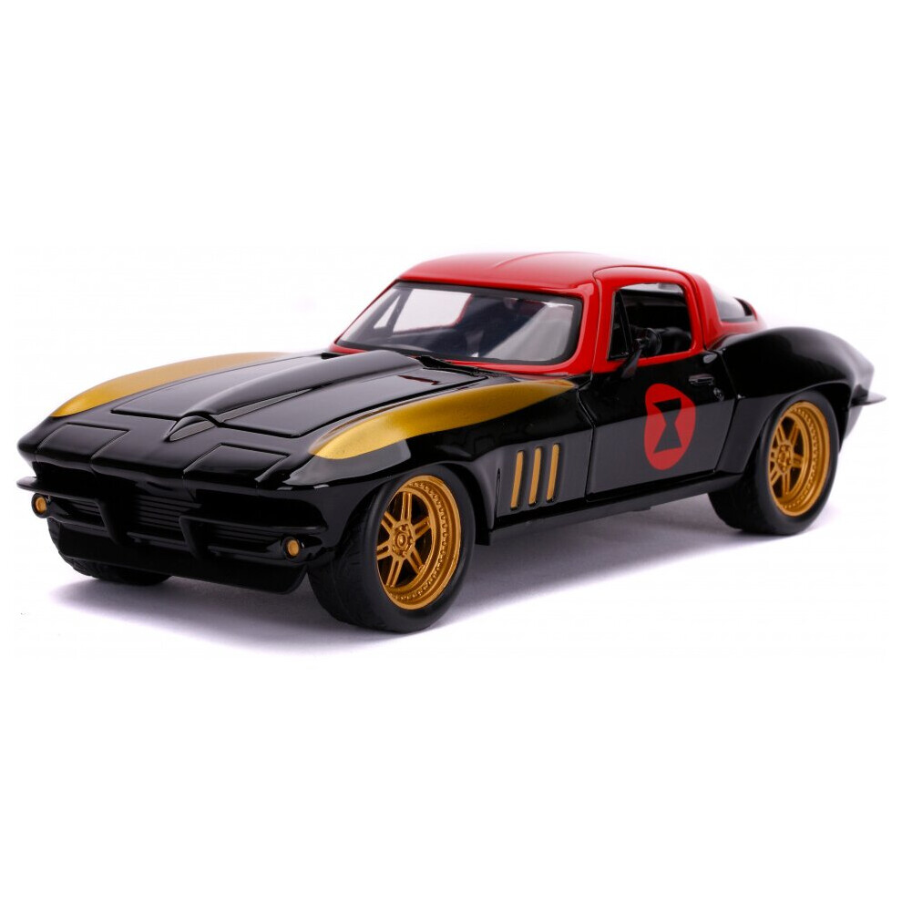 Car Marvel Black Widow 1966 Chevy 1:24 Die-Cast Black