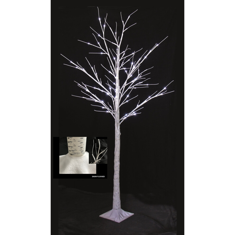 Snow Time (1.2M / 48Leds, Ice ) Snowtime Christmas Outdoor Led Birch Tree Flocked White