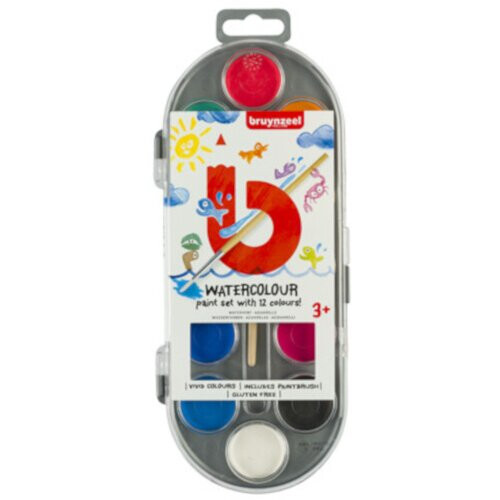 Watercolour Pallet Junior 12 Colours 2-Part