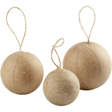 Suspendable Balls Paper Maché 40/50/60 Mm Brown 6 Pieces