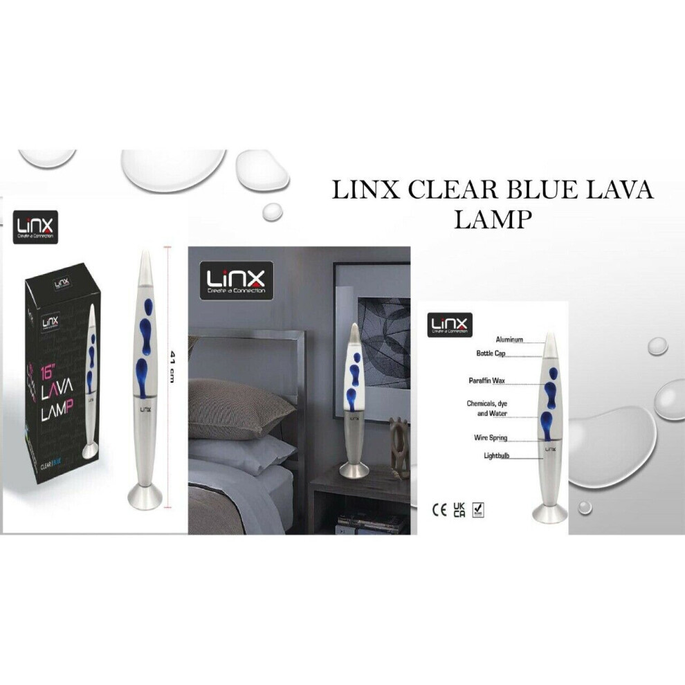 (Clear Blue Lava Lamp) Lava Lamp Linx Night Light Home Decor Motion Lamps