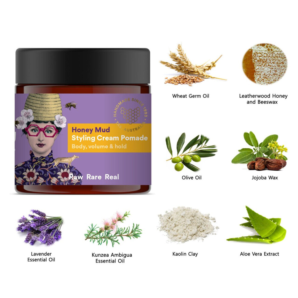 Beauty and the Bees Honey Mud Styling Cream Pomade 60ml