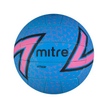 Mitre Attack 18 Panel Netball - 5 - Blue/Pink/Black