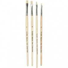 Flat Paintbrushes 4 Pieces (0-1-2-4)
