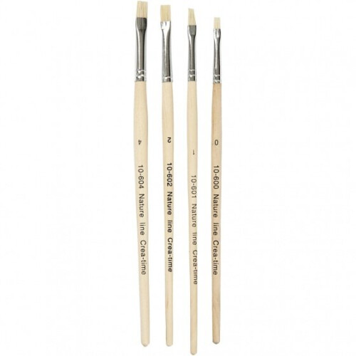 Flat Paintbrushes 4 Pieces (0-1-2-4)