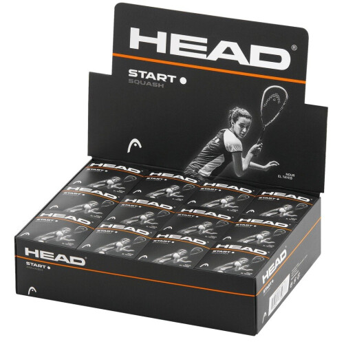 HEAD Head Start Squash Balls - Single White Dot - Box of 12 -  -