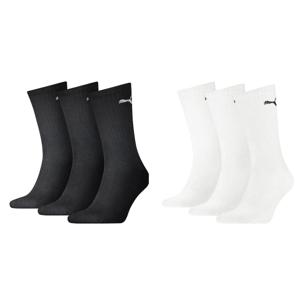 Puma Sport Lightweight Crew Sock (3 Pair) - 6-8 - Black