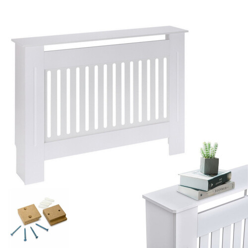 111cm Medium Radiator Cover MDF Slat Heating Grill Guard Top Shelf 2