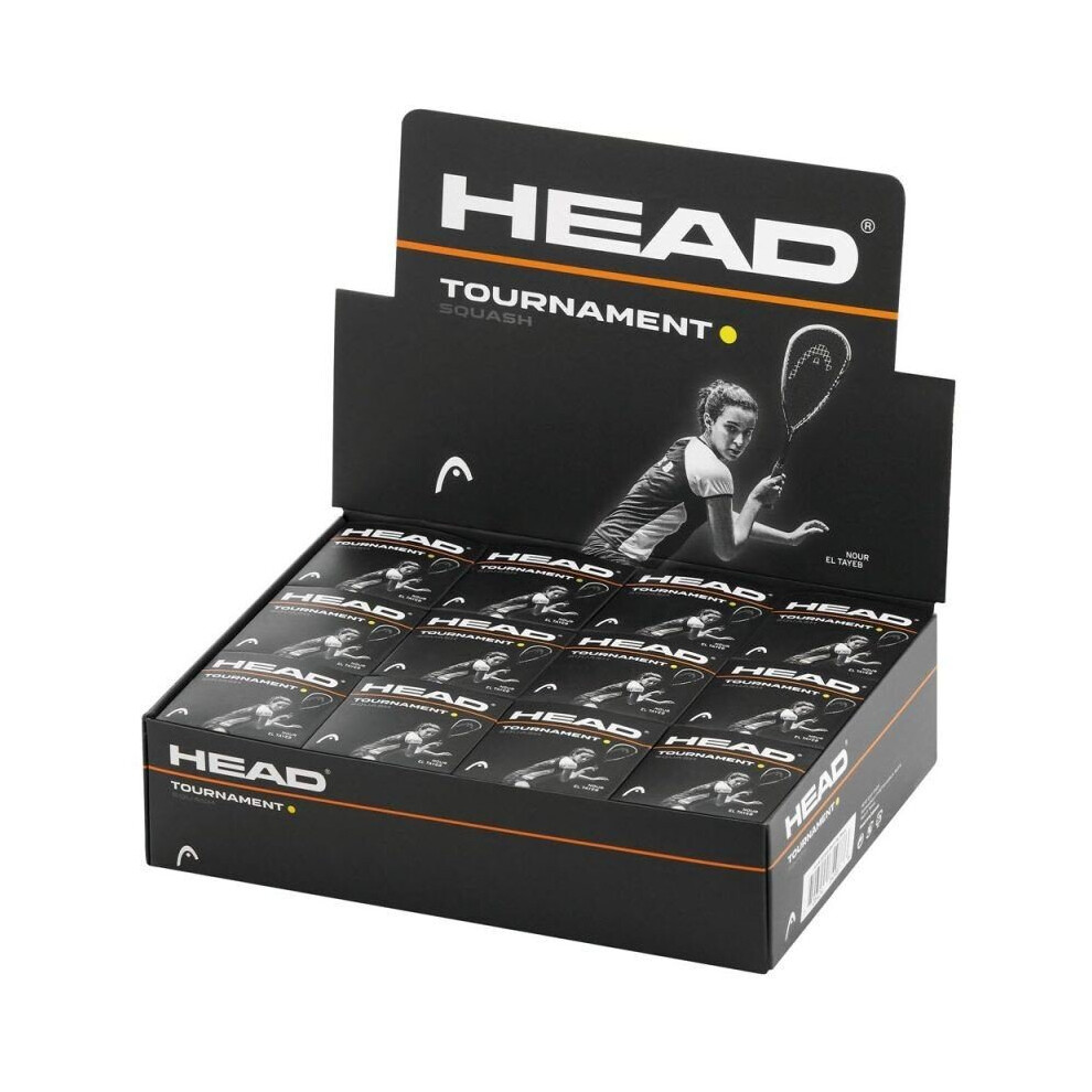 Head Tournament Squash Balls - Single Yellow Dot - Box of 12 -  -