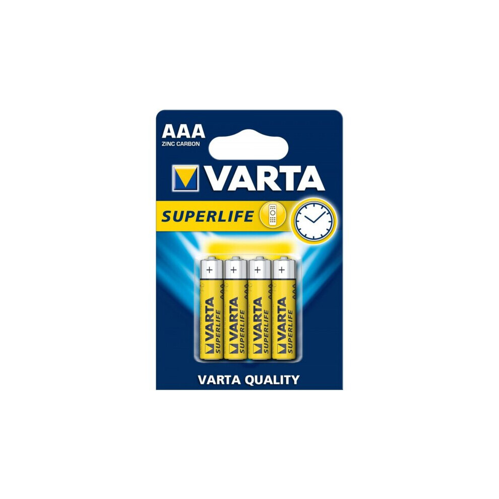 Batteries Aaa Superlife R03 1.5V Zinc-Carbon 4 Pcs Yellow/Silver 4008496676187