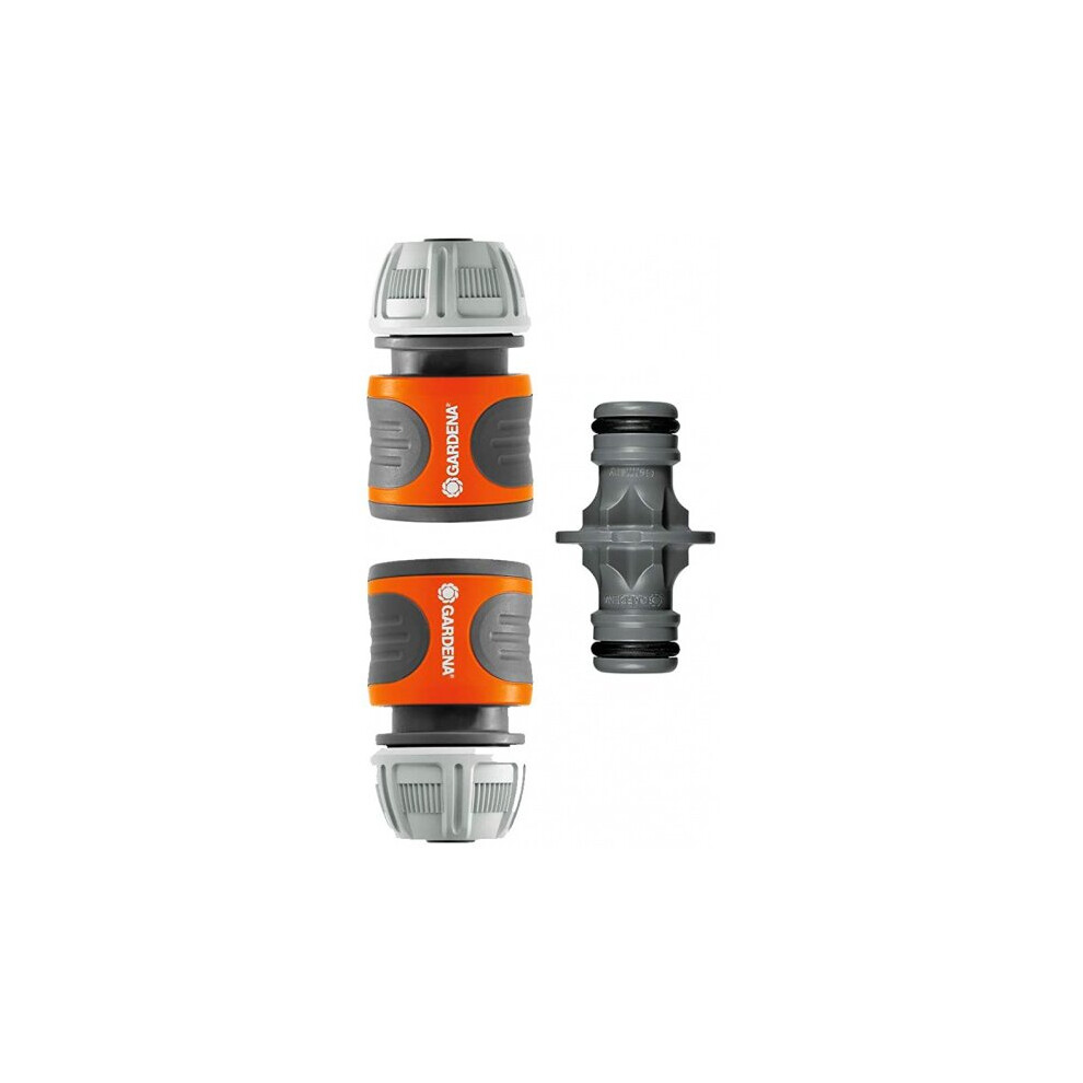 coupling set garden hose 13 mm PVC grey/orange 3-piece