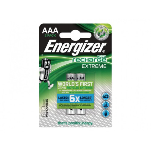 Energizer Recharche Extreme 800mAh AAA batteries 2 pieces