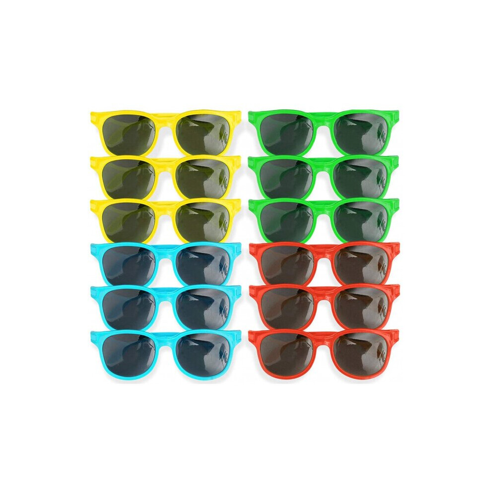 sunglasses junior 15 x 5 cm yellow/red/blue 12 pieces