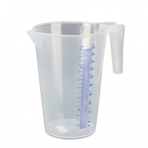 polypropylene measuring cup 2 litres transparent