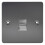 LAP SLAVE TELEPHONE SOCKET BLACK NICKEL 2