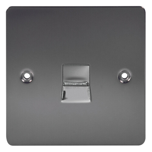LAP SLAVE TELEPHONE SOCKET BLACK NICKEL 1